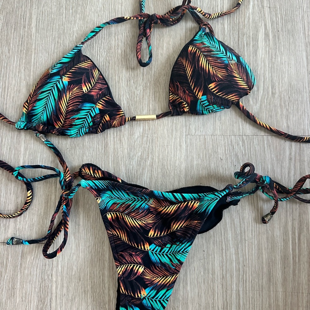 Tropical Leaf Print Bikini